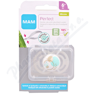 MAM Dudlík Perfect 6+m bílý 1ks
