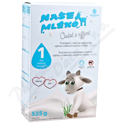 Naše mléko 1 počáteč.kojen.výživa kozí mléko 525g