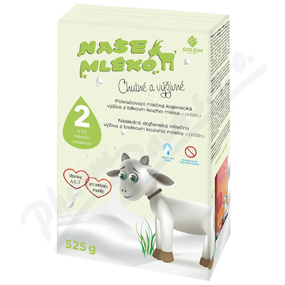 Naše mléko 2 pokrač.kojen.výživa kozí mléko 525g