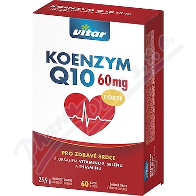 Vitar Koenzym Q10 60mg+Se+vit.E+thiamin cps.60