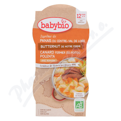 BABYBIO pastinák-dýně-kachna-polenta 12m+ 2x200g