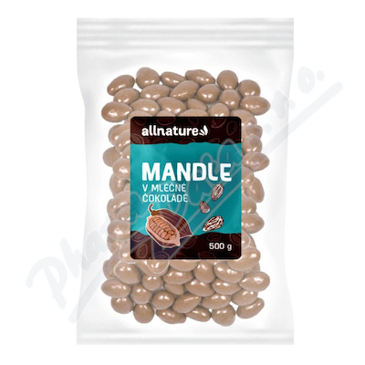 Allnature Mandle v mléčné čokoládě 500g