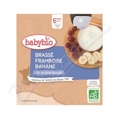 BABYBIO kravské mléko-malina-banán 6m+ 4x85g