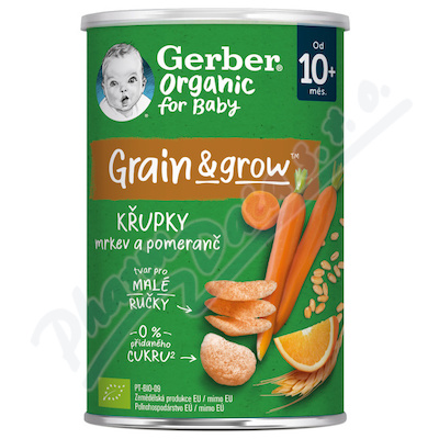 Gerber Křupky s mrkví a pomerančem BIO 35g 10M+