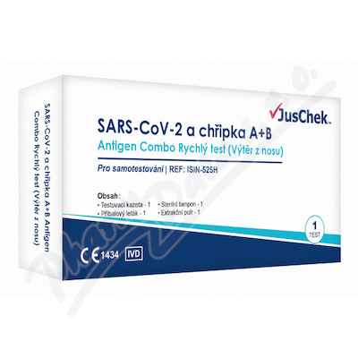 JusChek SARS-CoV-2 a chřipka A/B antigen.test 1ks