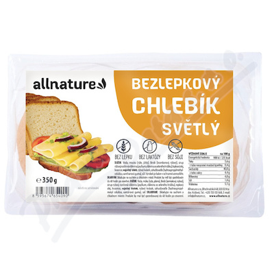 Allnature Bezlepkový chlebík světlý 350g