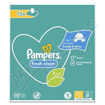 Pampers Fresh Clean čistící ubrousky 15x80ks