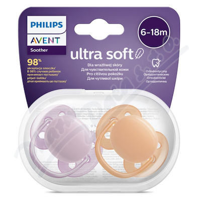 Philips AVENT Šidít.Ultrasoft 6-18m dívka 2ks