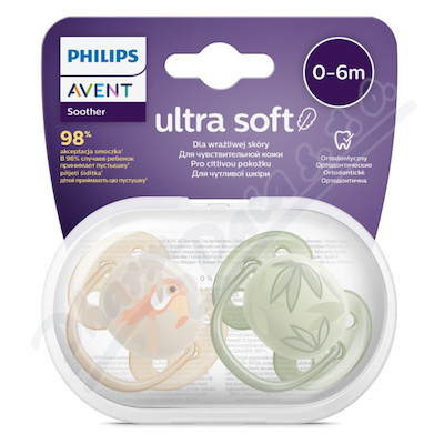 Philips AVENT Šidít.Ultrasoft 0-6m chlap./obr.2ks