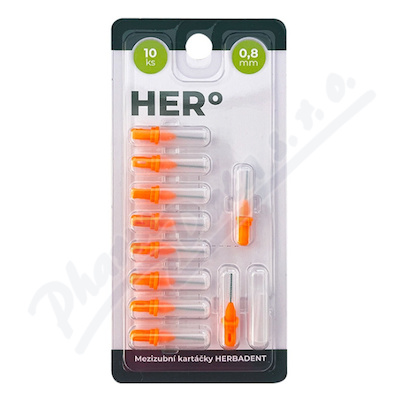 HERBADENT HERo náhr.mezizub.kart.0.8mm oranž.10ks
