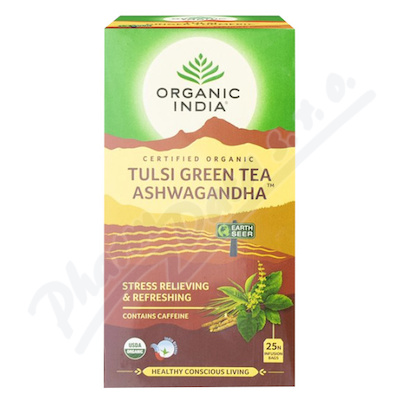 Organic India Tulsi Green Tea Ashwagan.BIO 25x2g