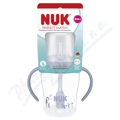 NUK Perf.Mat.láhev na učení s brčk.PENGU 150ml 8+m