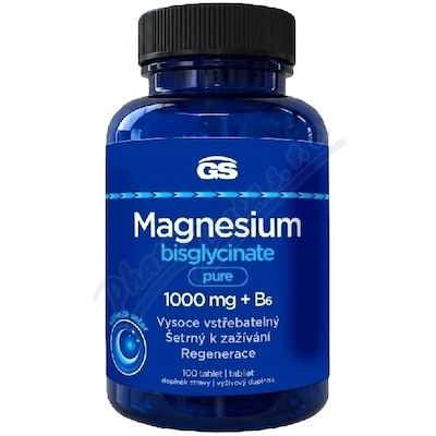 GS Magnesium bisglycinate pure 1000mg+B6 tbl.100