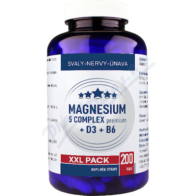 Magnesium 5 complex premium + D3 + B6 cps.200