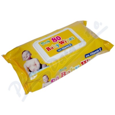 Ubrousky dětské hyg.Baby Wipes vit.E 80ks s distr.