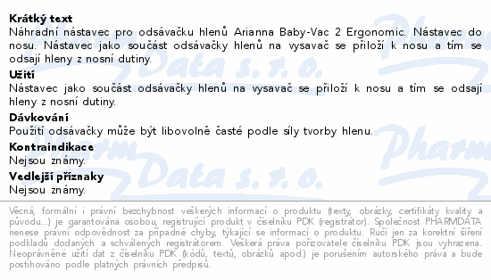 Arianna Baby-Vac 2 Ergonomic Náhradní nástavec