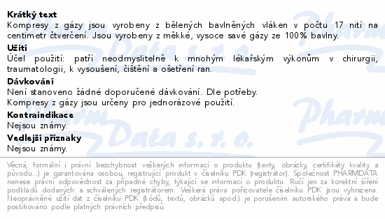 Gáza kompr.nester.7.5x7.5cm 8vrst.100ks Steriwund