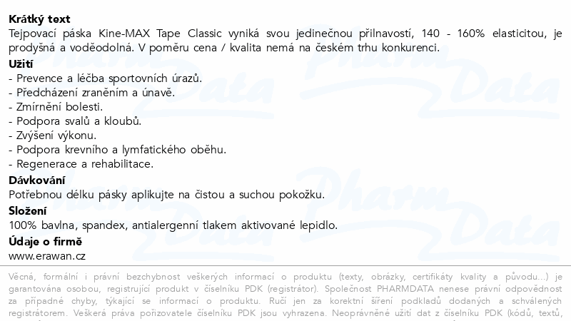 Kine-MAX Classic kinesiology tape tělová 5cmx5m