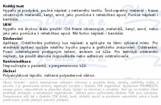 Hypafix náplast z netk.text.bez polštář.2.5x10m