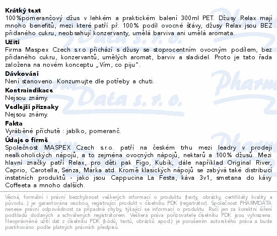 Relax 100% pomeranč 300ml