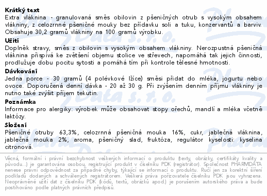 Extra vláknina směs z obilovin jablečná 350 g