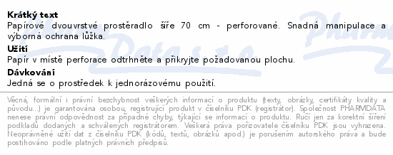 Papír na vyš.lůž.2vrst.perf.70cm Steriwund