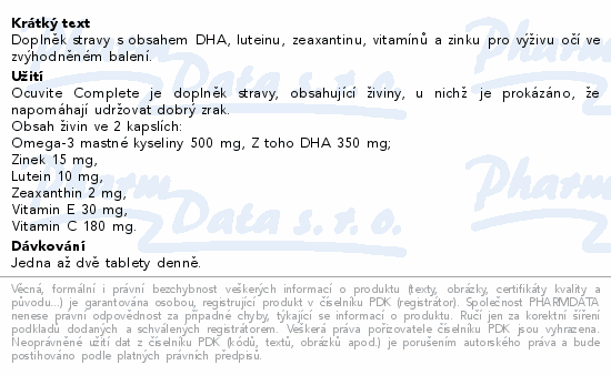 Bausch+Lomb Ocuvite Complete cps.60+30 ZDARMA