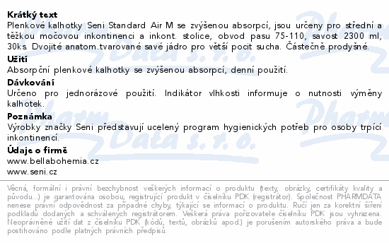 Seni Standard Air inkon.plenkové kalhotky M 30ks