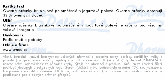 EMCO Mysli Ovesné sušenky brusinky+jog.poleva 60g
