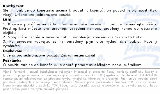 Trubice do konečníku 2/4x120 sterilní 1ks