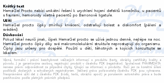 HemaGel PROCTO čípky 10ks