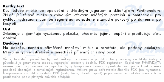 VIVAPHARM kozí mléko po opalování 400ml