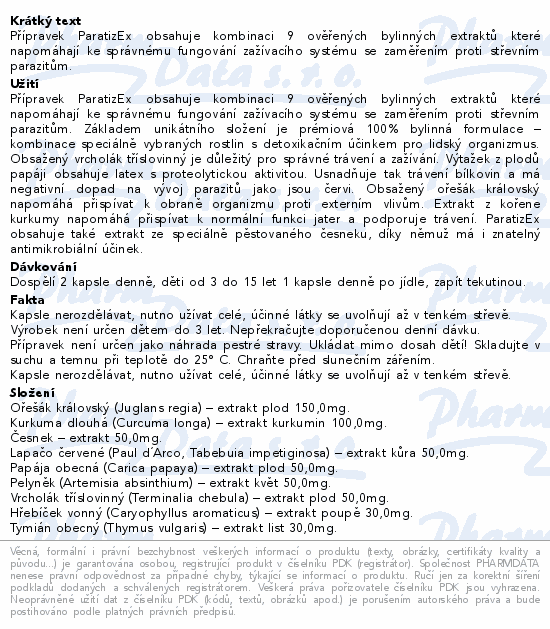 Paratizex cps.60
