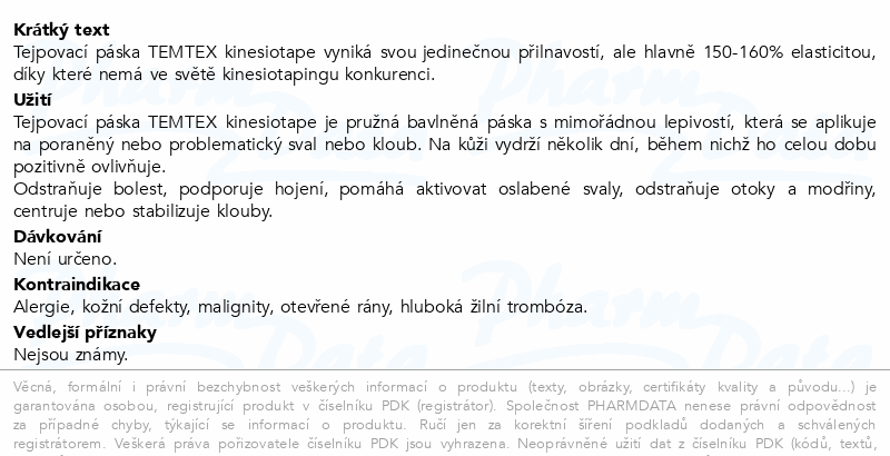 TEMTEX Kinesiology tape červená 5cmx5m