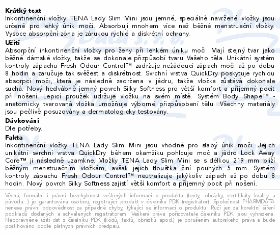 TENA Lady Slim Mini ink.vložky +50% 760293