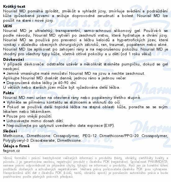 Nourisil MD gel na jizvy 30g Fagron