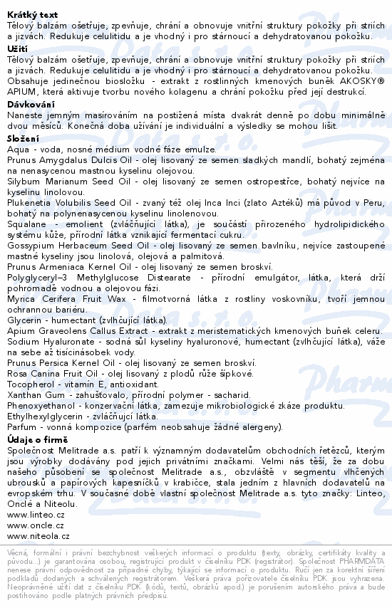 ONCLÉ Dámský tělov.balzám s kmen.buň.strie 200ml