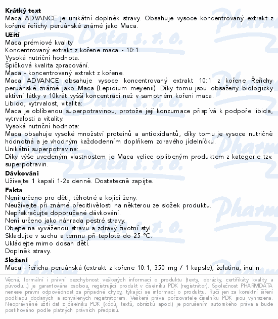 ADVANCE Maca extrakt 10:1 cps.90