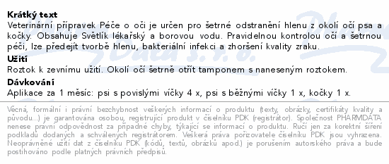 PET HEALTH CARE Péče o oči 100 ml