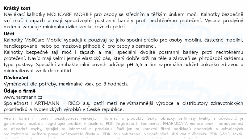 MoliCare Mobil Inkontinenční kalhotky 6kap XS 14ks