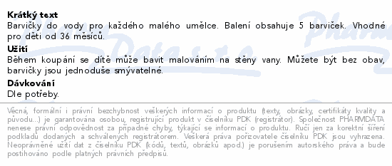 NUBY Barvičky do vody 36m+ 5ks