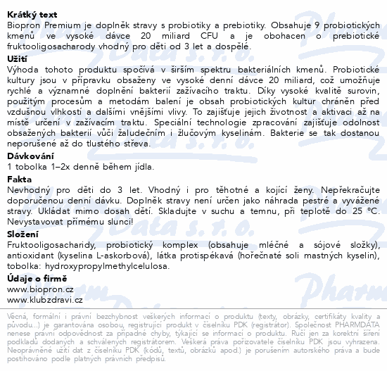 Biopron Premium probiotika a prebiotika tob.30+10
