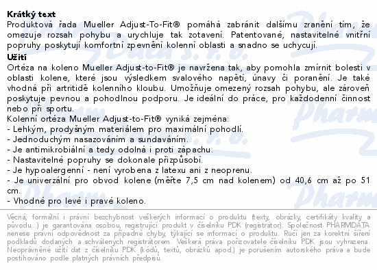 Mueller Adjust to fit ortéza kolene