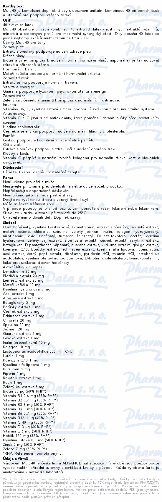 ADVANCE Multi40 multivitamin pro ženy cps.90