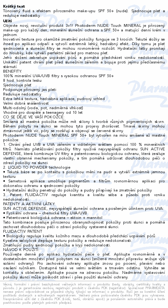 BIODERMA Photoderm NUDE Touch světlý SPF50+ 40ml