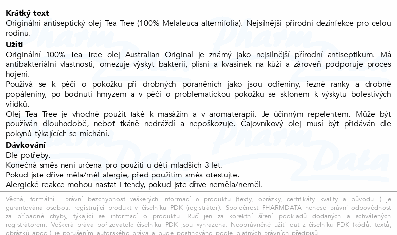 Australian Original Tea Tree Oil 100% 30ml