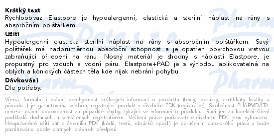 ELASTPORE+PAD náplast samolep.sterilní 10x20cm 1ks