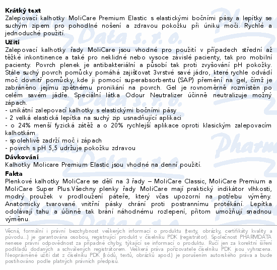MoliCare Premium Elastic Inkont.kalh.8 kap S 26ks