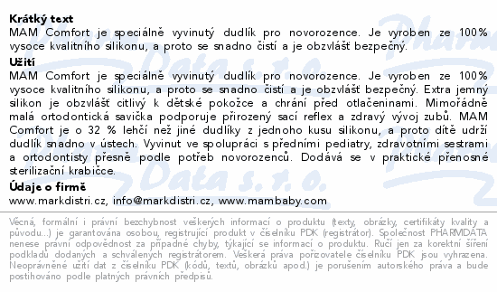 MAM Dudlík Comfort box 0+m mix barev 1ks