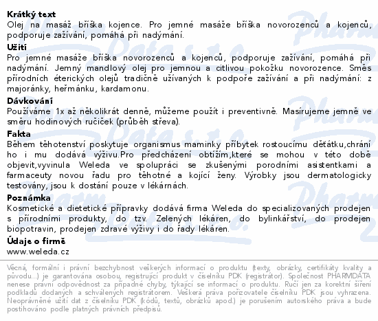 WELEDA Olej na masáž bříška kojence 50ml